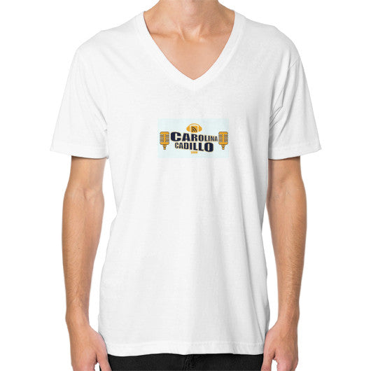 V-Neck (on man) White - Carolina Cadillo Merchandise