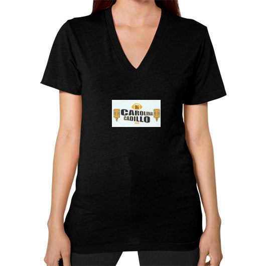 V-Neck (on woman) Black - Carolina Cadillo Merchandise