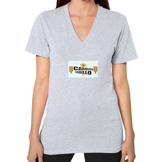 V-Neck (on woman) Heather grey - Carolina Cadillo Merchandise