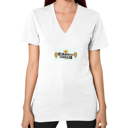 V-Neck (on woman) White - Carolina Cadillo Merchandise