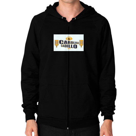 Zip Hoodie (on man) Black - Carolina Cadillo Merchandise