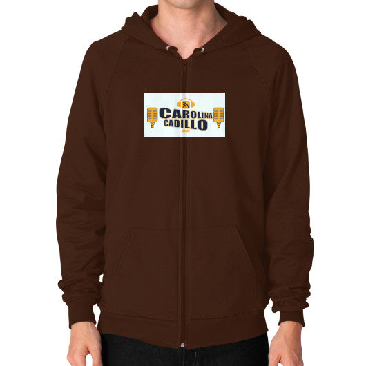 Zip Hoodie (on man) Brown - Carolina Cadillo Merchandise