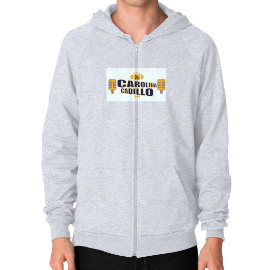 Zip Hoodie (on man) Heather grey - Carolina Cadillo Merchandise